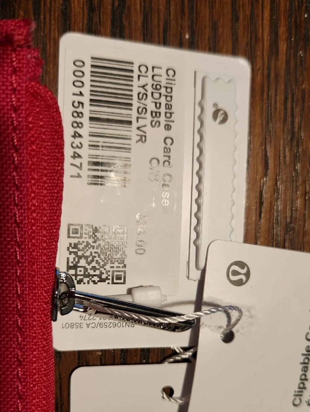 Authentic Lululemon Clippable Card Case Calypso Pink